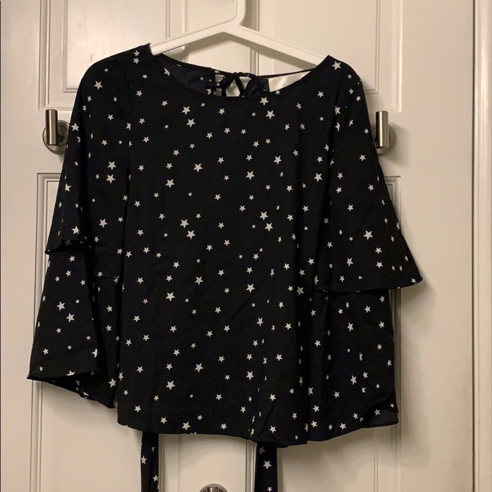 J.O.A Star Ruffle Sleeve Top